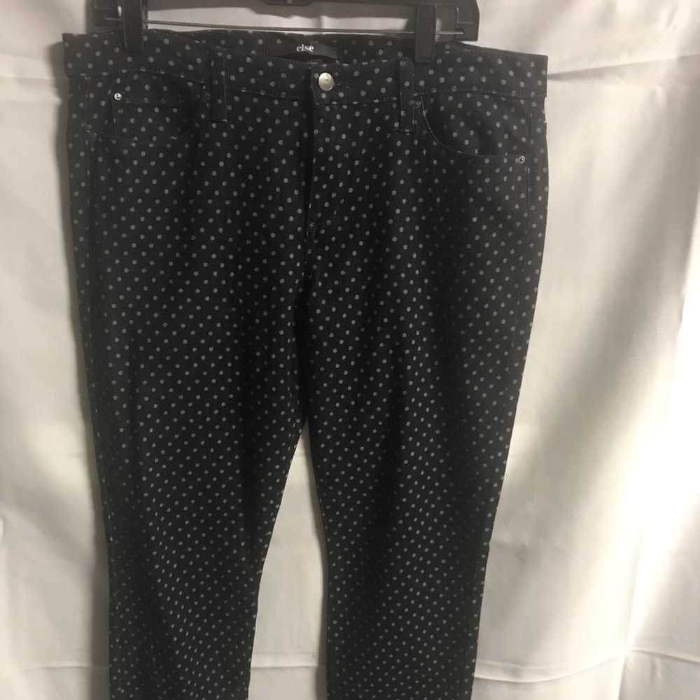 ELSE POLKA DOT SKINNY ANKLE JEANS SZ 32 WAIST